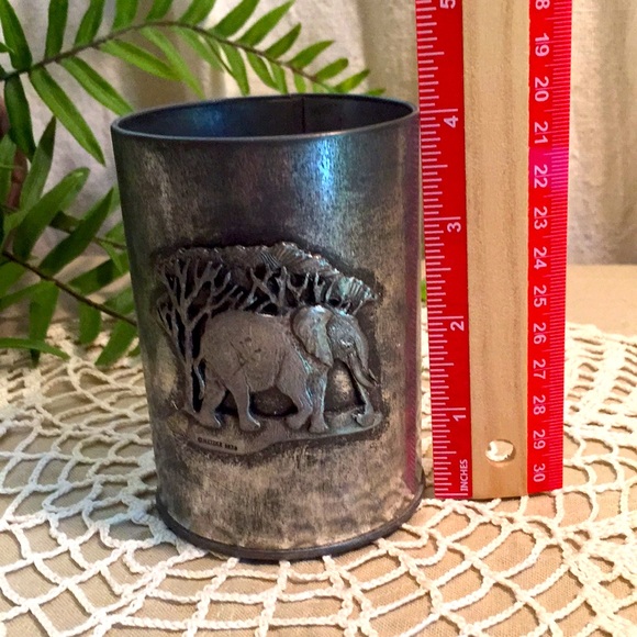 Vintage Pen Holder With Pewter Elephant Design Metzke 1974 - Picture 8 of 9